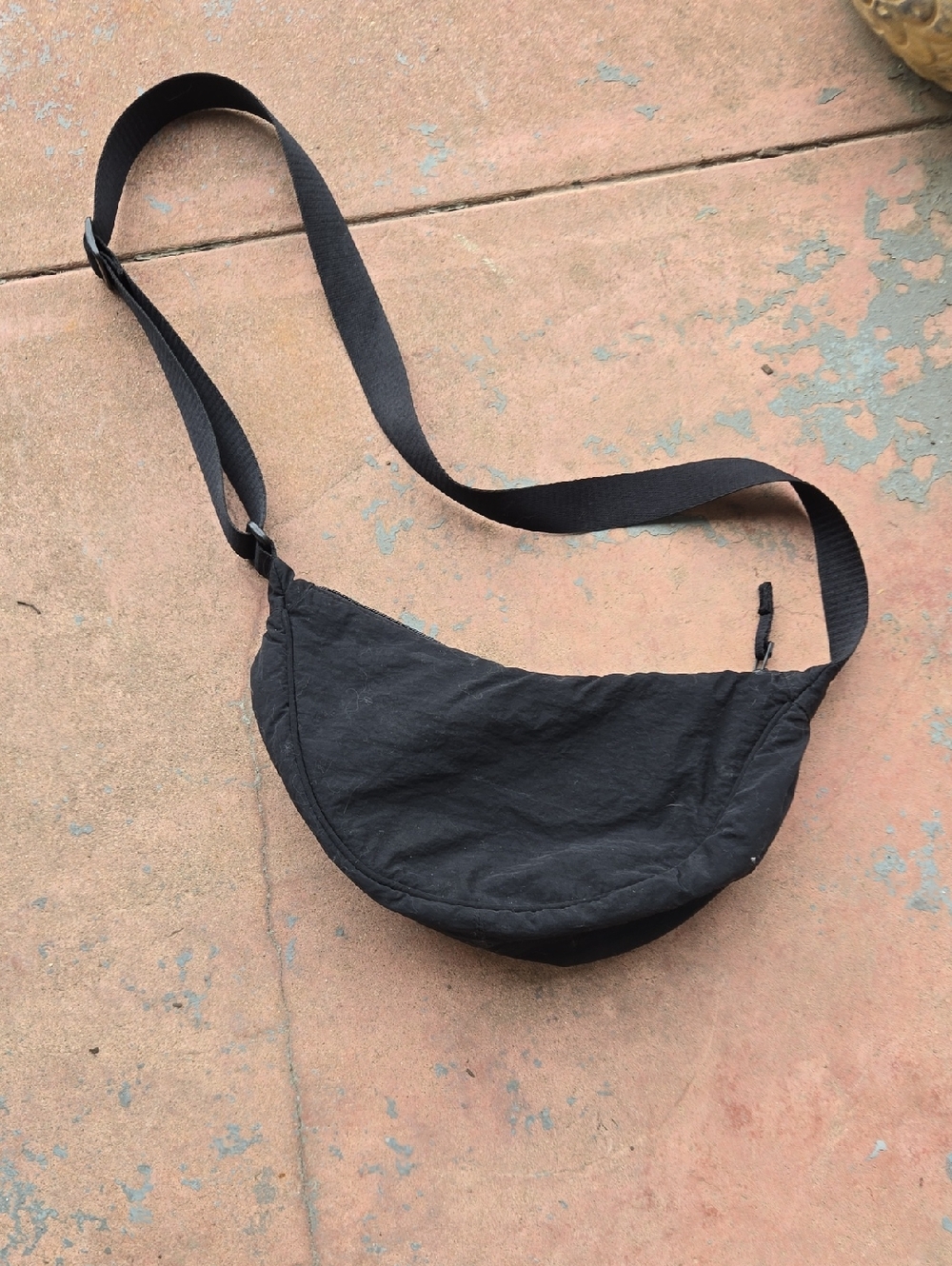 Minimalist Black Crescent Crossbody Bag